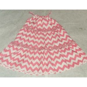 Little Nellies chevron and floral pink dress 4T